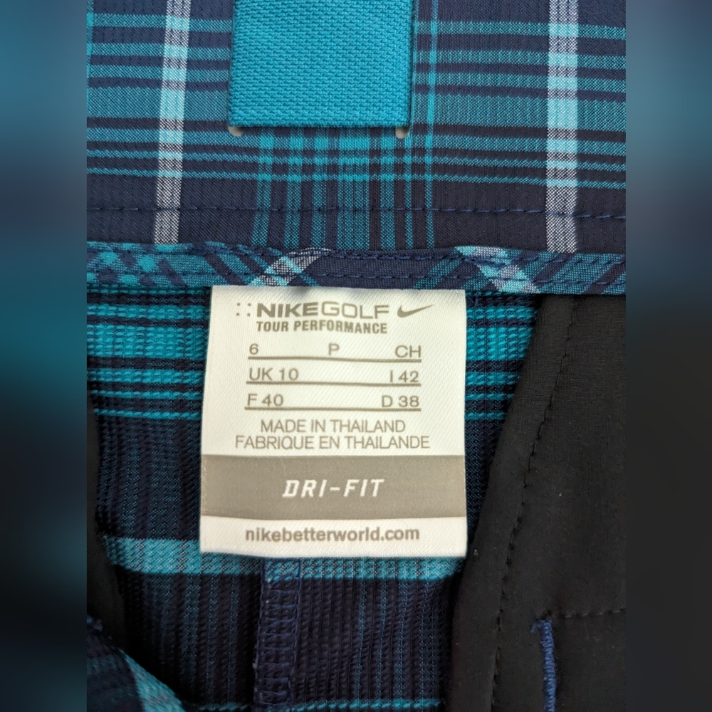 NIKE DriFit Tour Performance Tartan Teal Green Plaid Golf Skirt Sz 6 Ultra Light - Picture 8 of 16